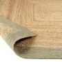 Natural Jute Runner Rug with Green Border - 200 x 67 cm - Origins