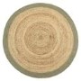 Natural Jute Round Rug with Green Border - 150 x 150 cm - Origins
