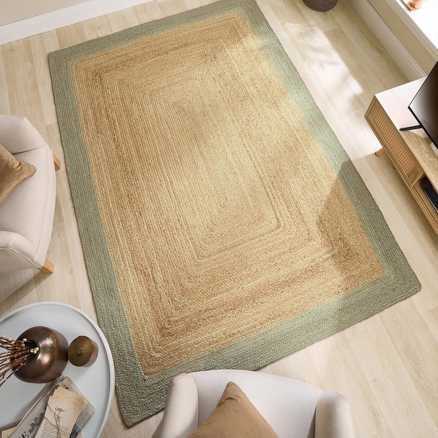 Natural Jute Rug Border 230 x 160 cm Origins
