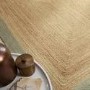 Natural Jute Rug with Green Border - 230 x 160 cm - Origins