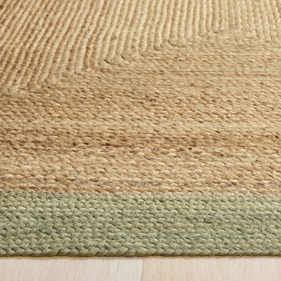 Natural Jute Rug with Green Border - 230 x 160 cm - Origins