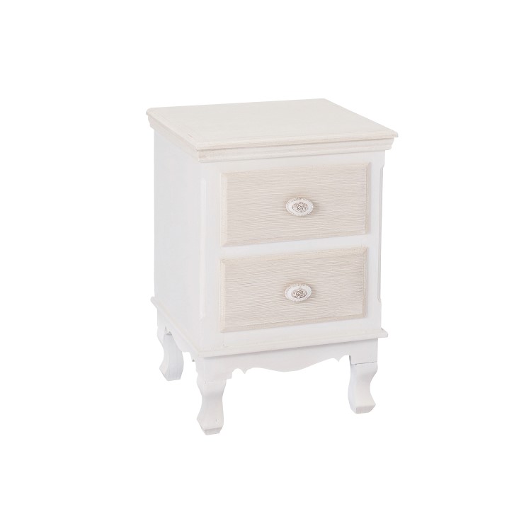 White French Bedside Table with 2 Drawers - Juliette - LPD 