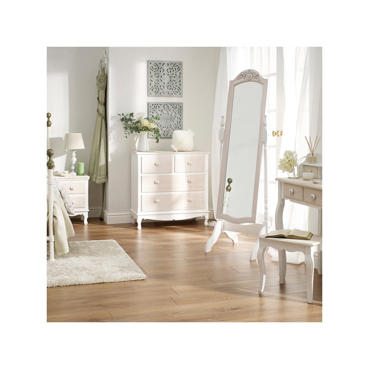 White French Bedside Table with 2 Drawers - Juliette - LPD 