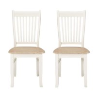 LPD Juliette Pair of Soft Cream Wooden Dining Chairs