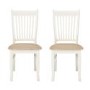 LPD Juliette Pair of Soft Cream Wooden Dining Chairs