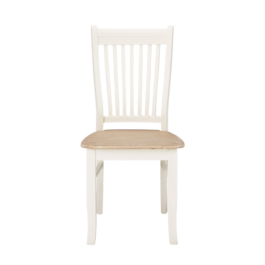 LPD Juliette Pair of Soft Cream Wooden Dining Chairs