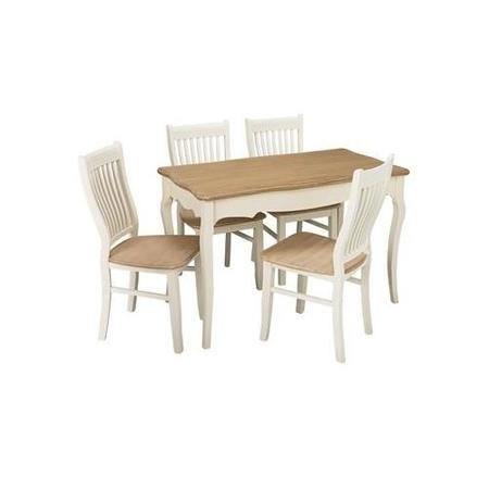 LPD Juliette Pair of Soft Cream Wooden Dining Chairs