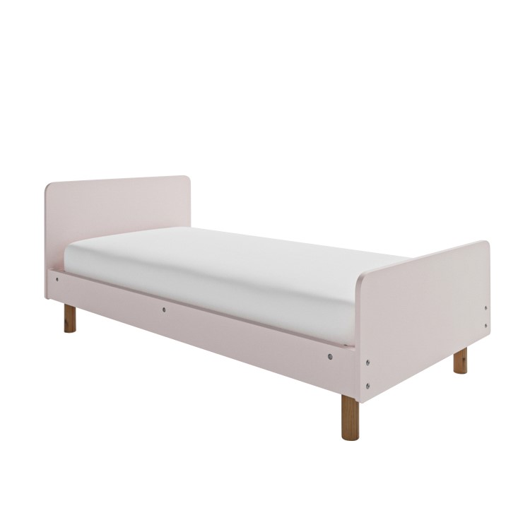 Pink Wooden Single Scandi Bed Frame - Juni