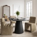 JUNBLADIN Round Black Pedestal Dining Table - Seats 4 - Juno