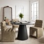 Round Black Pedestal Dining Table - Seats 4 - Juno