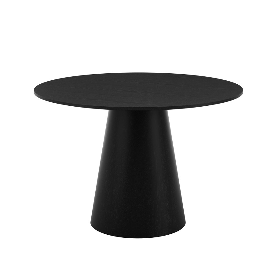 Round Black Pedestal Dining Table - Seats 4 - Juno