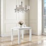 GRADE A1 - White Gloss 4 Seater Dining Table with Diamonds - Jewel