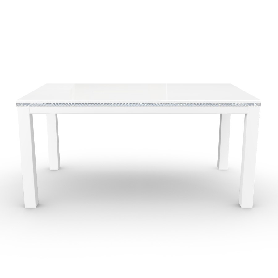Jewel White High Gloss 160cm Dining Table - Seats 6