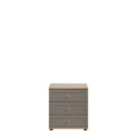 Kingstown 3 Drawer Wide Chest Of Drawers In Bronze and Oak 
