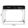 Black Modern Dressing Table with 2 Drawers and Chrome Legs - Kaia