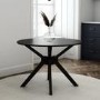 GRADE A1 - Round Black Dining Table - Seats 4 - Karie