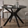 GRADE A2 - Small Round Black Dining Table - Seats 4 - Karie