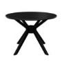Small Round Black Dining Table Set with 4 Rust Velvet Chairs - Seats 4 - Karie