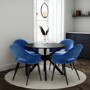 GRADE A1 - Round Black Dining Table - Seats 4 - Karie
