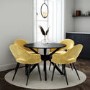 GRADE A1 - Round Black Dining Table - Seats 4 - Karie