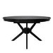 Large Black Wooden Extendable Round to Oval Dining Table - Seats 4-6 - Karie