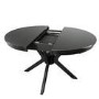 Large Black Wooden Extendable Round to Oval Dining Table - Seats 4-6 - Karie