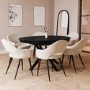 ALMOST PERFECT - Large Black Extendable Round to Oval Dining Table - Seats 4-6 - Karie