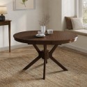 KAE004 Large Walnut Round to Oval Extendable Dining Table - Seats 4 - 6 - Karie
