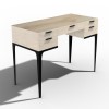 Modern Mango Wood Desk with 5 Drawers and Industrial Legs - Kai