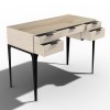 Modern Mango Wood Desk with 5 Drawers and Industrial Legs - Kai