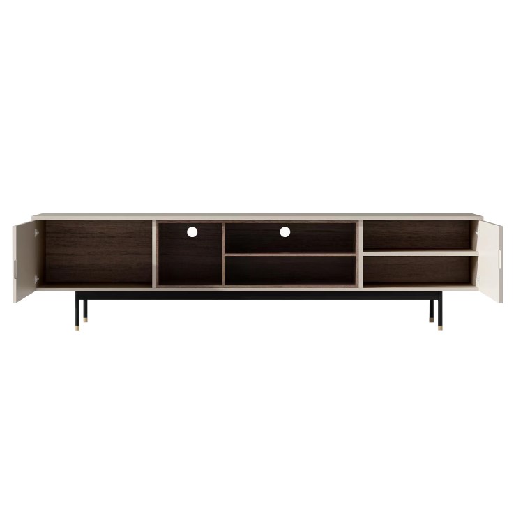 Large TV Unit in Taupe with Storage - TV's up to 77" - Kallen