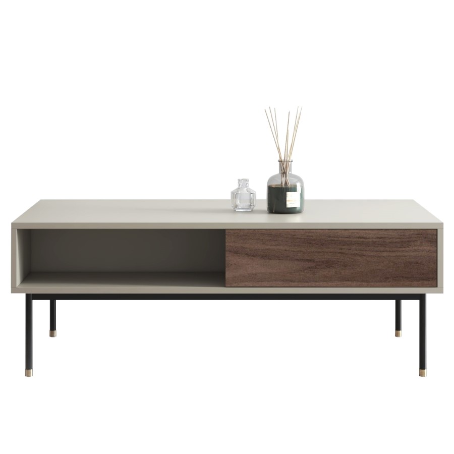 Rectangular Beige Wooden Coffee Table - Kallen