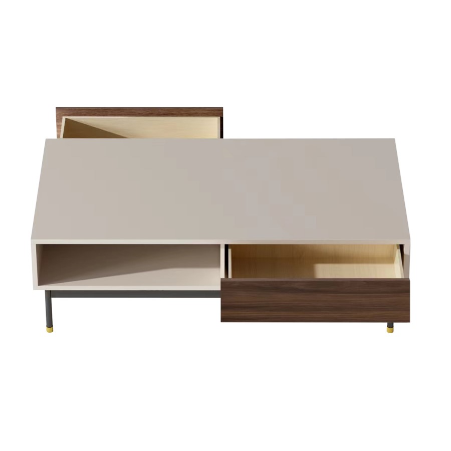 Rectangular Beige Wooden Coffee Table - Kallen