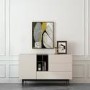 GRADE A1 - Large Sideboard in Taupe with Storage Drawers and Shelves - Kallen