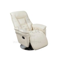 Birlea Furniture Kansas Bonded Leather Swivel Chair in Cream