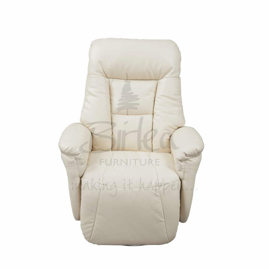 Birlea Furniture Kansas Bonded Leather Swivel Chair in Cream