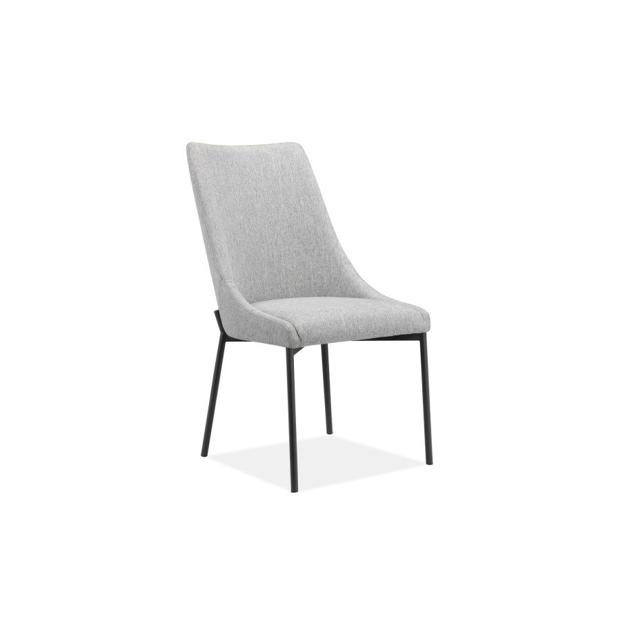GRADE A1 - Set of 2 Light Grey Fabric Dining Chairs - Modern - Camilla