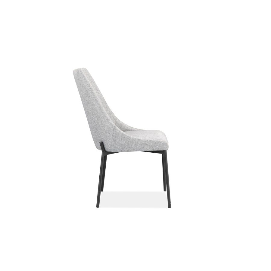 GRADE A1 - Set of 2 Light Grey Fabric Dining Chairs - Modern - Camilla