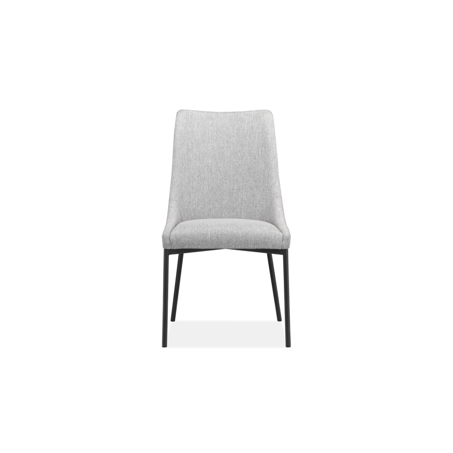 GRADE A1 - Set of 2 Light Grey Fabric Dining Chairs - Modern - Camilla