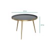 GRADE A1 - Coffee Table in Gold &amp; Grey - Round - Kaisa