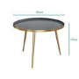 Coffee Table in Gold & Grey - Round - Kaisa