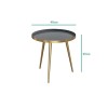 GRADE A1 - Small Round Tray Table in Gold &amp; Grey - Kaisa