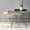 Square Side Tables in Green &amp; Gold - 3 - Kaisa