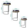 GRADE A1 - Set of 3 Tray Tables in Purple with Black & Gold Finish - Kaisa
