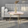 Gold &amp; Pink Round Coffee Table - Kaisa