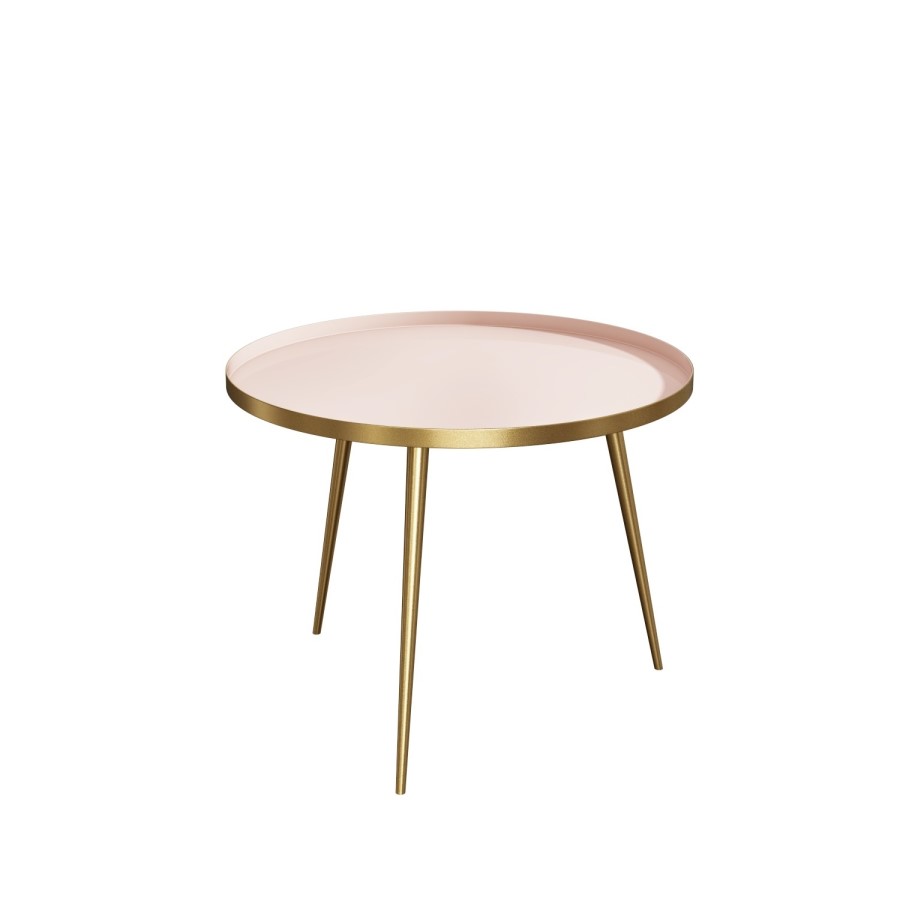 Gold & Pink Round Coffee Table - Kaisa