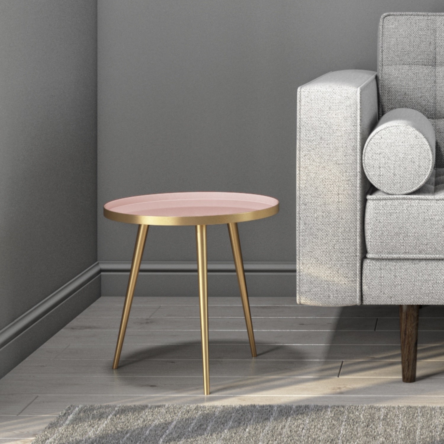 Gold Pink Small Round Side Table Kaisa Furniture123