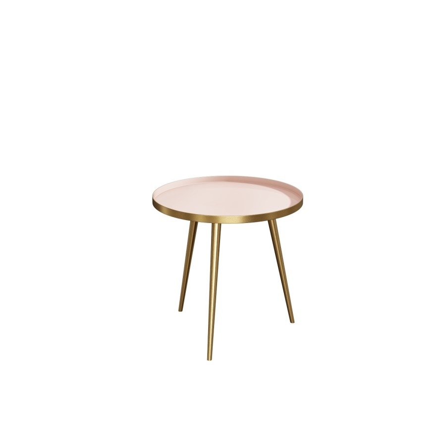 Gold & Pink Small Round Side Table - Kaisa