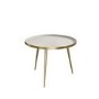 GRADE A1 - Round Coffee Tray Table in Gold & Taupe - Kaisa