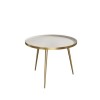 Round Coffee Tray Table in Gold &amp; Taupe - Kaisa